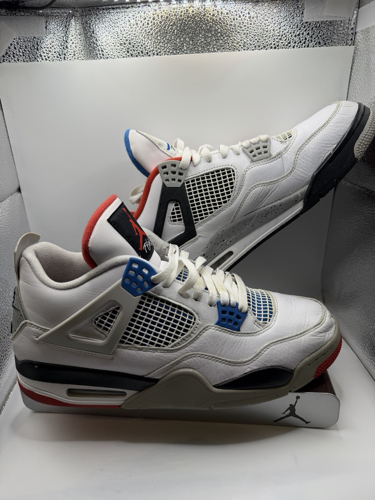 jordan air jordan 4 retro se what the 2019 white red blue leather men's sneakers jordan air jordan 4 retro se what the 2019 white red blue leather men's sneakers