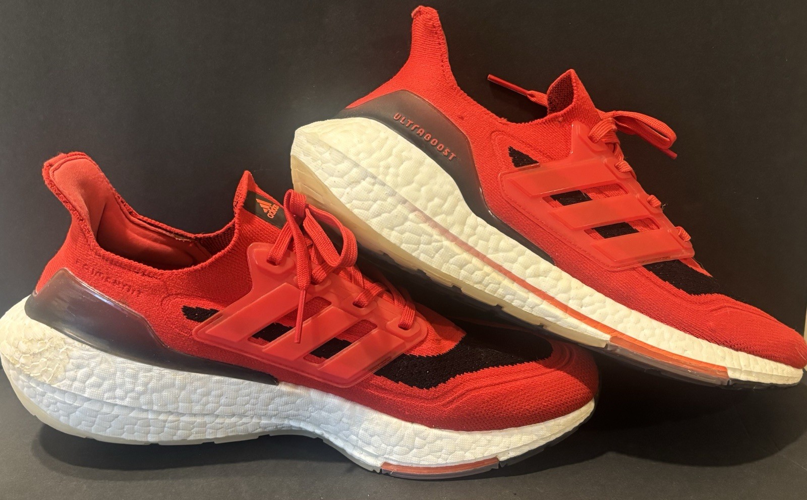 adidas ultraboost 21 men's size 10.5 running shoes sneakers red black adidas ultraboost 21 men's size 10.5 running shoes sneakers red black