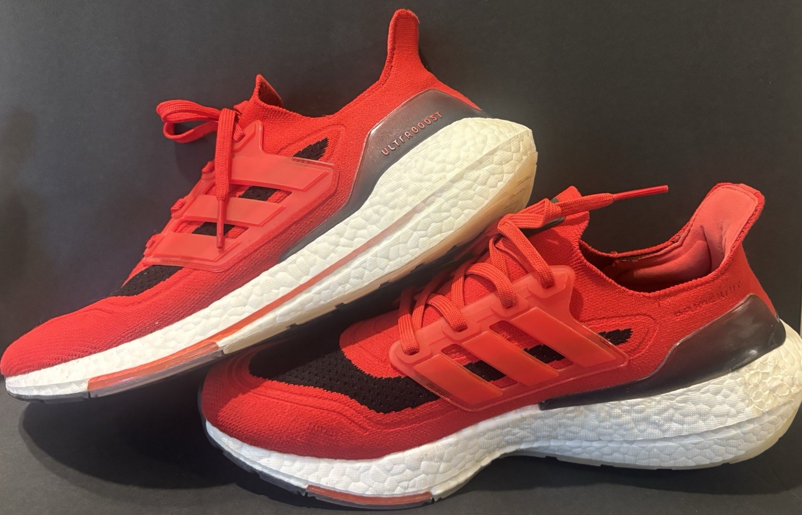 adidas ultraboost 21 men's size 10.5 running shoes sneakers red black adidas ultraboost 21 men's size 10.5 running shoes sneakers red black