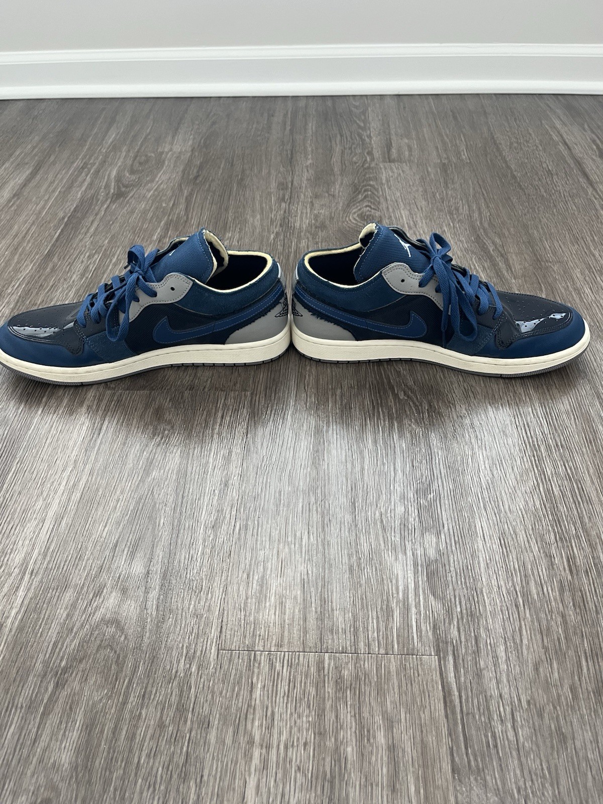 jordan air jordan 1 men’s low top lace up blue/gray colorblock sneakers jordan air jordan 1 men’s low top lace up blue/gray colorblock sneakers