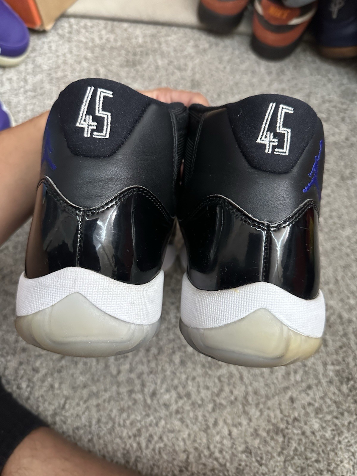 air jordan 11 retro high space jam black blue win white size 10.5 air jordan 11 retro high space jam black blue win white size 10.5