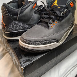 jordan air jordan 3 retro 2023 fear mid top black/gray/orange ct8532 080