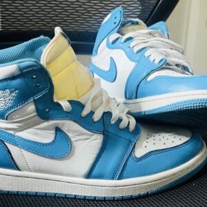 nike air jordan 1 men’s high top basketball sneakers blue/white colorblock