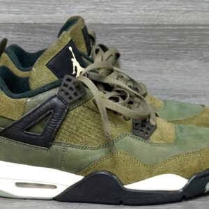 men's size 9.5 nike air jordan 4 retro se craft 'olive' suede sneaker fb9927 200