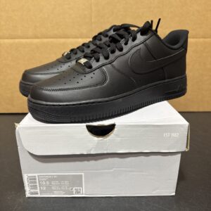 nike air force 1 '07 triple black low leather men's cw2288 001 size 10.5 new