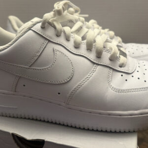 nike air force 1 '07 triple white cw2288 001 low top black leather sneakers