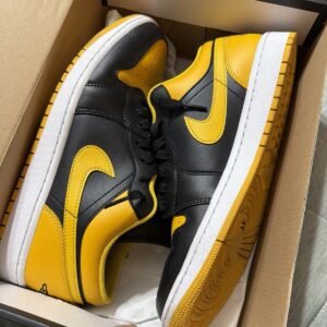 jordan air jordan 1 low yellow ochre black white 553558 072 men's leather 2023
