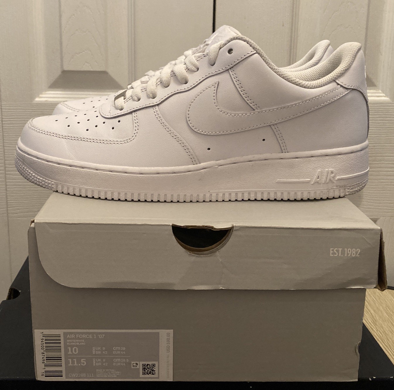 nike air force 1 ‘07 men’s sz 10 white/white shoes in nice condition w/box. nike air force 1 ‘07 men’s sz 10 white/white shoes in nice condition w/box.