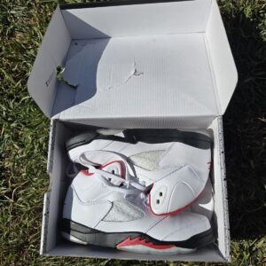 youth nike air jordan 5 retro fire red 2020 da1911 102 white/red/black men's