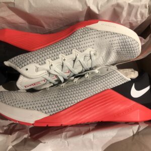 x size 14 nike metcon 5 spruce aura laser crimson new in box