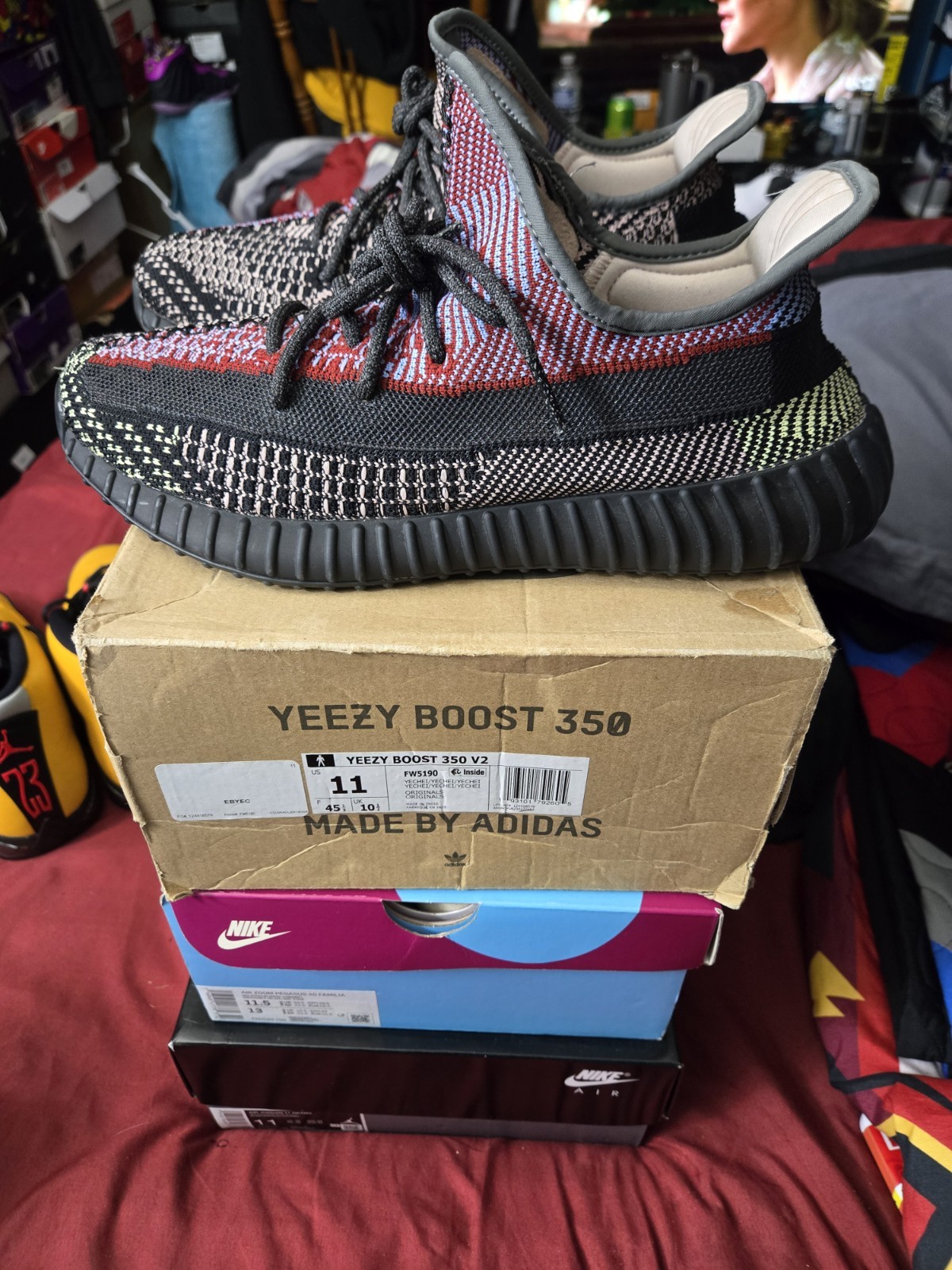 adidas yeezy boost 350 v2 yecheil non reflective black/fw5190 size 11 pre owned adidas yeezy boost 350 v2 yecheil non reflective black/fw5190 size 11 pre owned