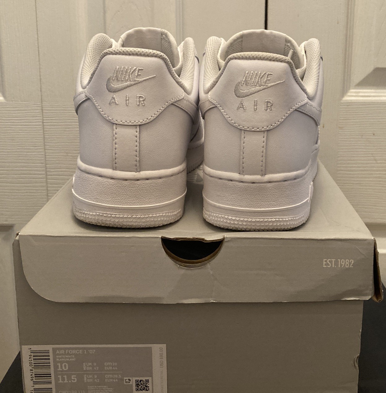 nike air force 1 ‘07 men’s sz 10 white/white shoes in nice condition w/box. nike air force 1 ‘07 men’s sz 10 white/white shoes in nice condition w/box.