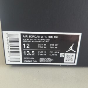 air jordan 3 retro og rare air empty shoe box only size 12 ib8967 004
