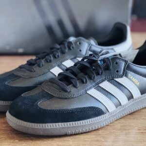men’s size 10.5 adidas samba adv core black white gold metallic gw3159 nib