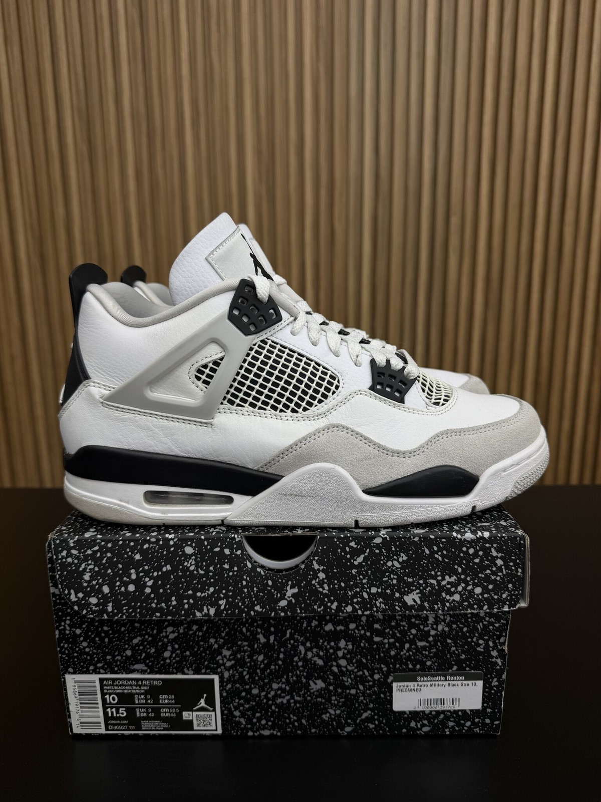jordan 4 retro military black size 10, preowned r jordan 4 retro military black size 10, preowned r