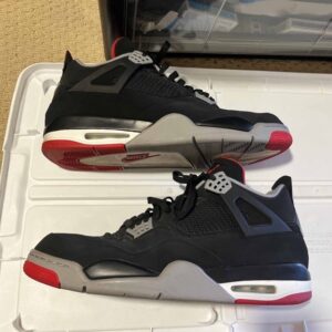 nike air jordan 4 retro og bred 2019 black red men's shoes 308497 060