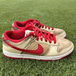 nike dunk low retro se shoes strawberry waffle beige/red hj9100 294 men's size 9