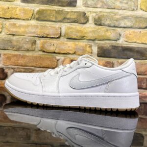 nike air jordan 1 low white/gray spikeless golf shoes size men's 10.5 dd9315 111