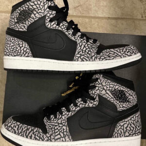 air jordan 1 retro high unsupreme black/gray elephant print 2016 839115 013