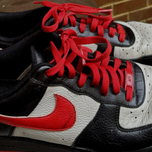 nike mens air force 1 gray black red shoes sz 13 sneakers dv03892 900 low 2022
