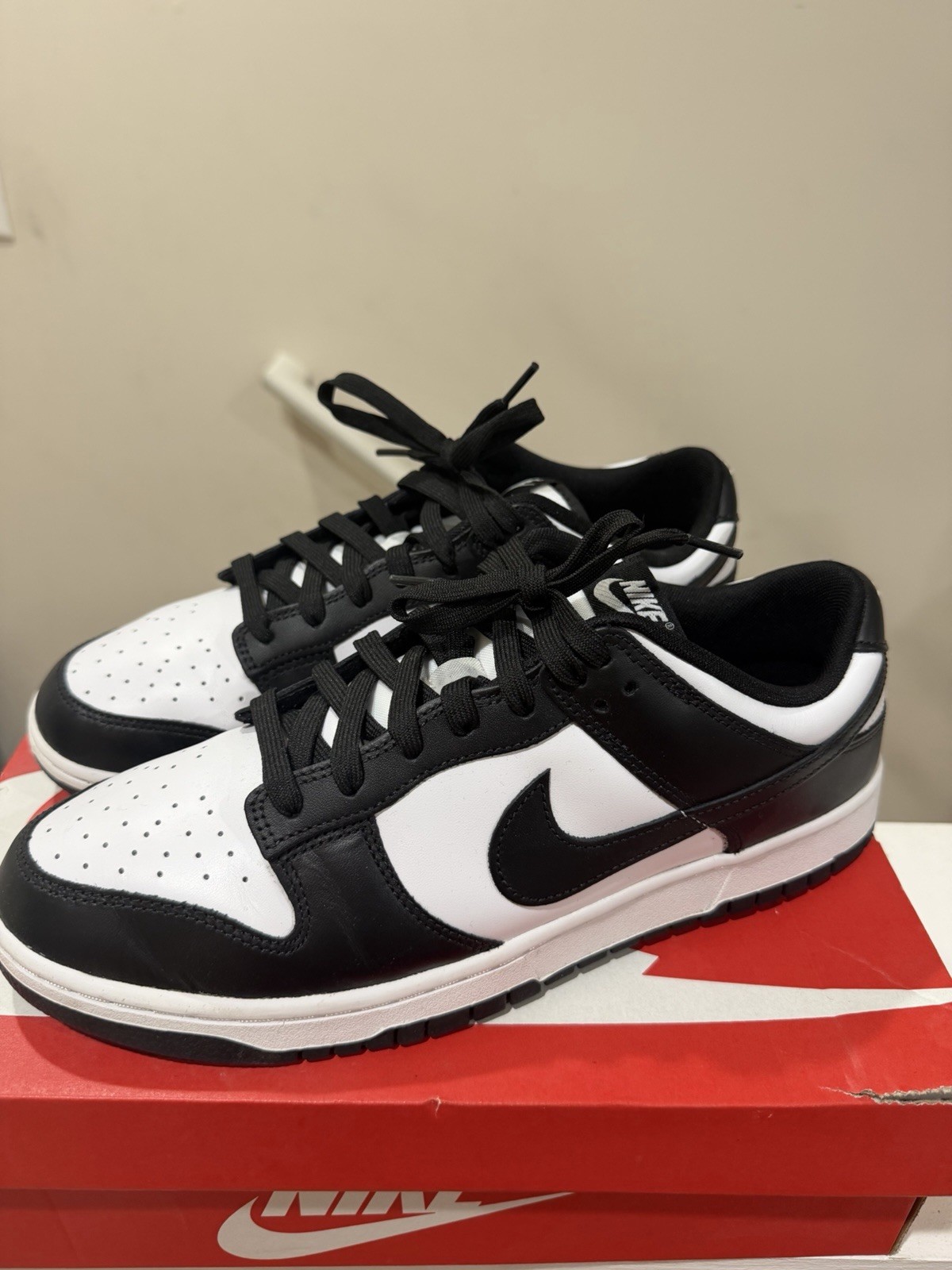 nike dunk low men's size 12 panda white/black white dd1391 100 nike dunk low men's size 12 panda white/black white dd1391 100