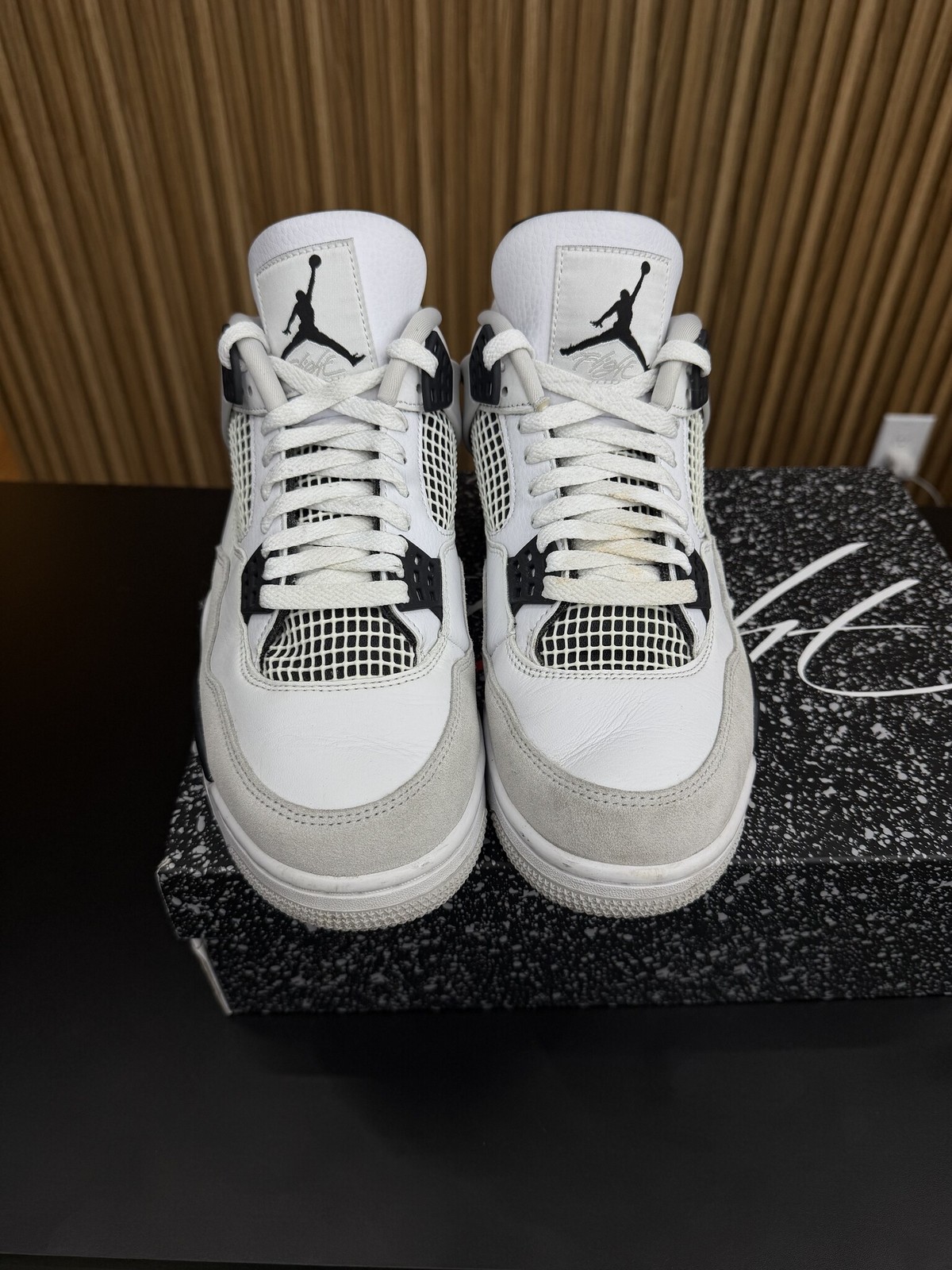 jordan 4 retro military black size 10, preowned r jordan 4 retro military black size 10, preowned r