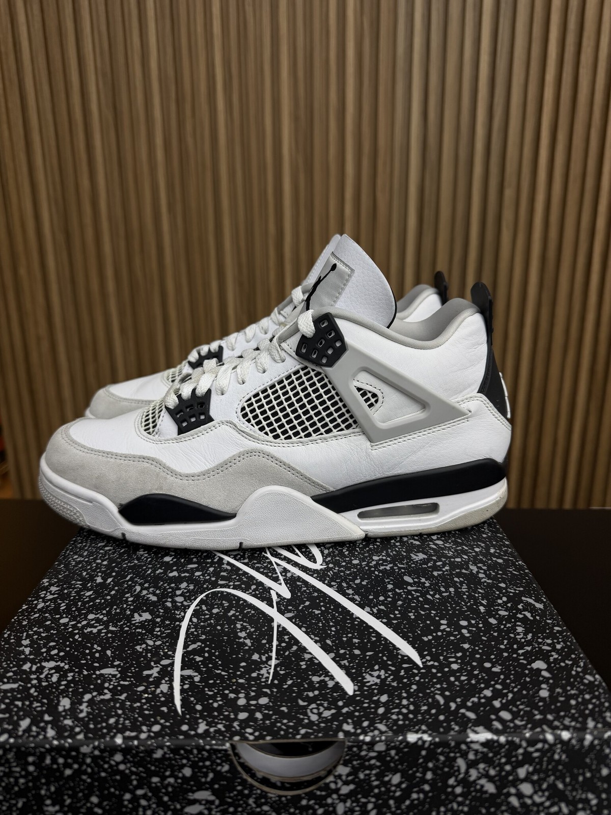jordan 4 retro military black size 10, preowned r jordan 4 retro military black size 10, preowned r