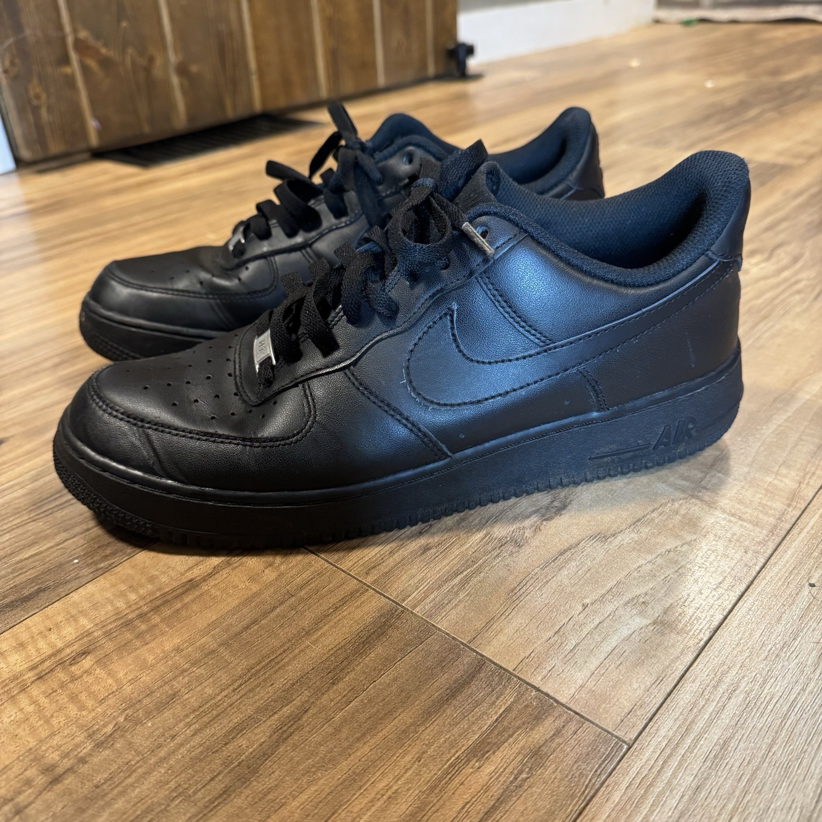 nike air force 1 black / black men's 10.5 low top lace up sneaker 315122 001 nike air force 1 black / black men's 10.5 low top lace up sneaker 315122 001