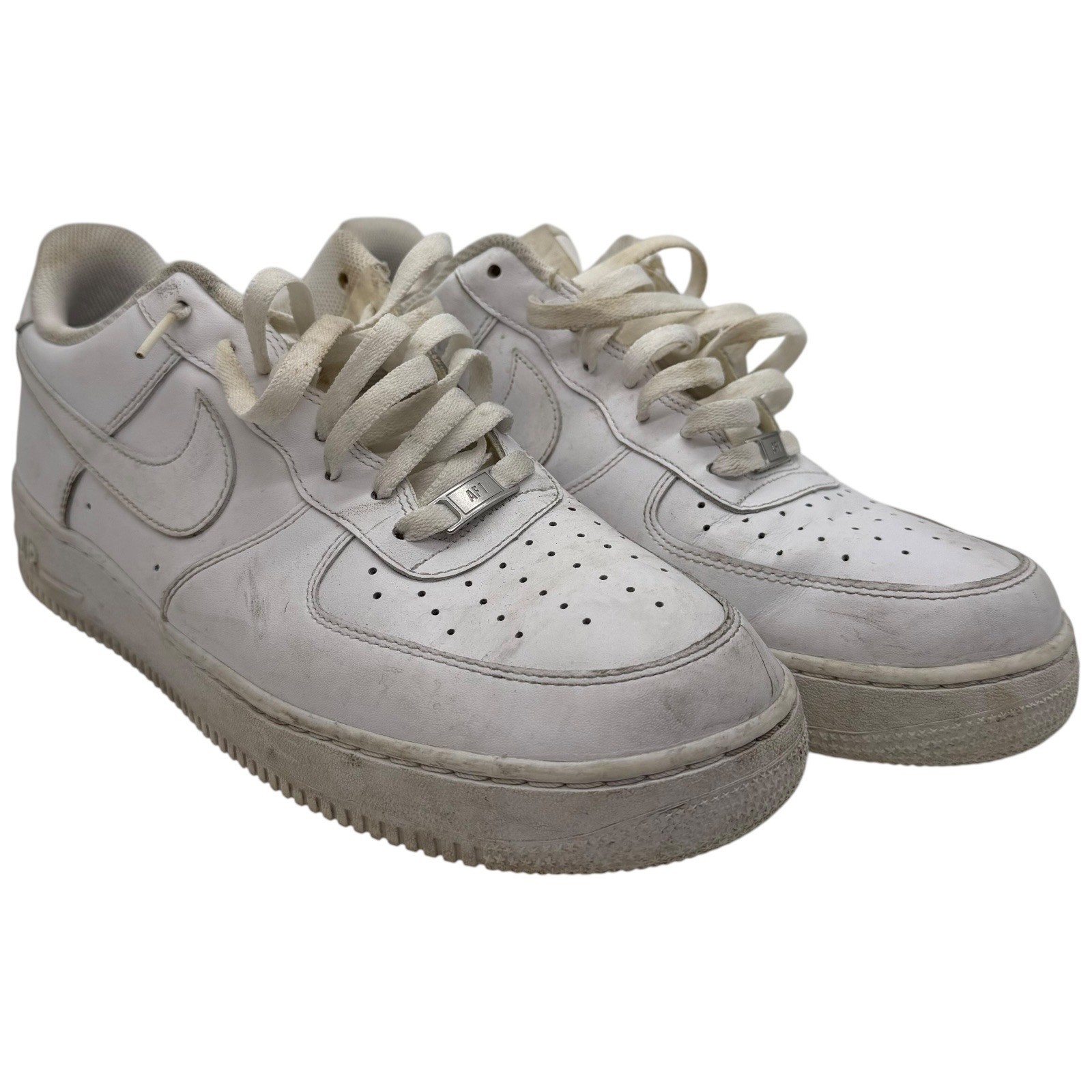 nike air force 1 low white leather sneakers men's size 12 used nike air force 1 low white leather sneakers men's size 12 used