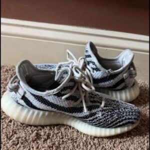 adidas yeezy boost 350 v2 zebra men's size 7 black/white