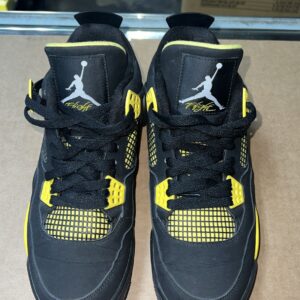 nike jordan 4 retro low thunder yellow black suede shoes (308497 008) sz 8