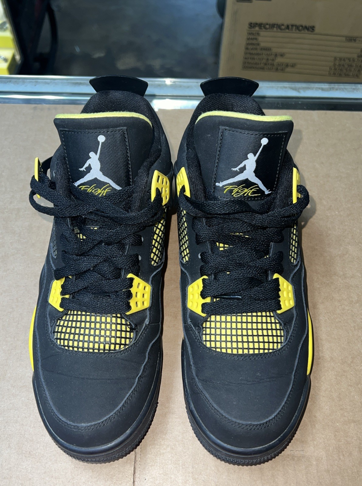 nike jordan 4 retro low thunder yellow black suede shoes (308497 008) sz 8 nike jordan 4 retro low thunder yellow black suede shoes (308497 008) sz 8