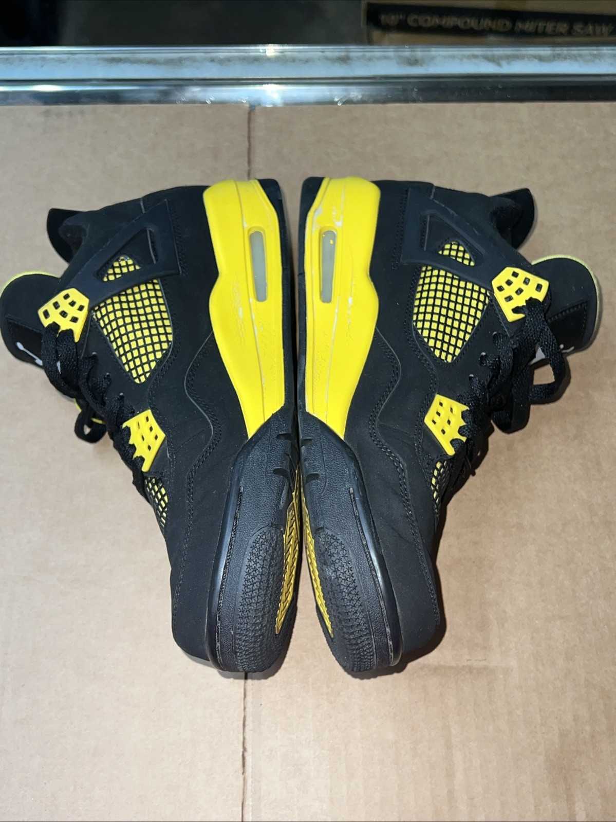 nike jordan 4 retro low thunder yellow black suede shoes (308497 008) sz 8 nike jordan 4 retro low thunder yellow black suede shoes (308497 008) sz 8