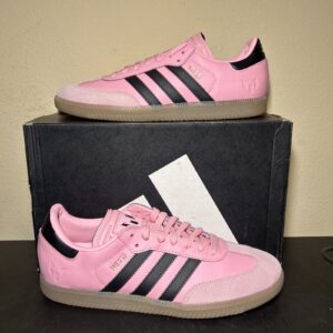 size 10 adidas samba messi pink black gum soccer men’s sneakers jp7844 new