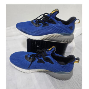 adidas alphabounce blue blackyellow mesh laceup low top athletic sneaker zize 10