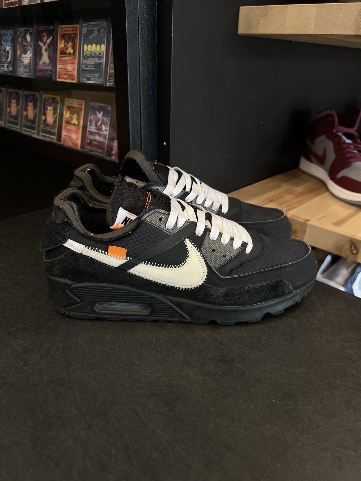 nike air max 90 off white black size 9.5, preowned no insole no tag nike air max 90 off white black size 9.5, preowned no insole no tag