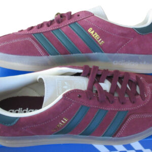 adidas men's gazelle indoor suede shoes dark red green white size 10.5 jh5403