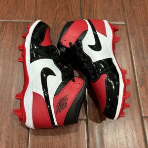 nike air jordan 1 mid td bred toe football cleats gym red fj6805 601, men’s 11