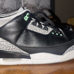 mens size 12 nike air jordan 3 retro green glow brand new black cement sneakers