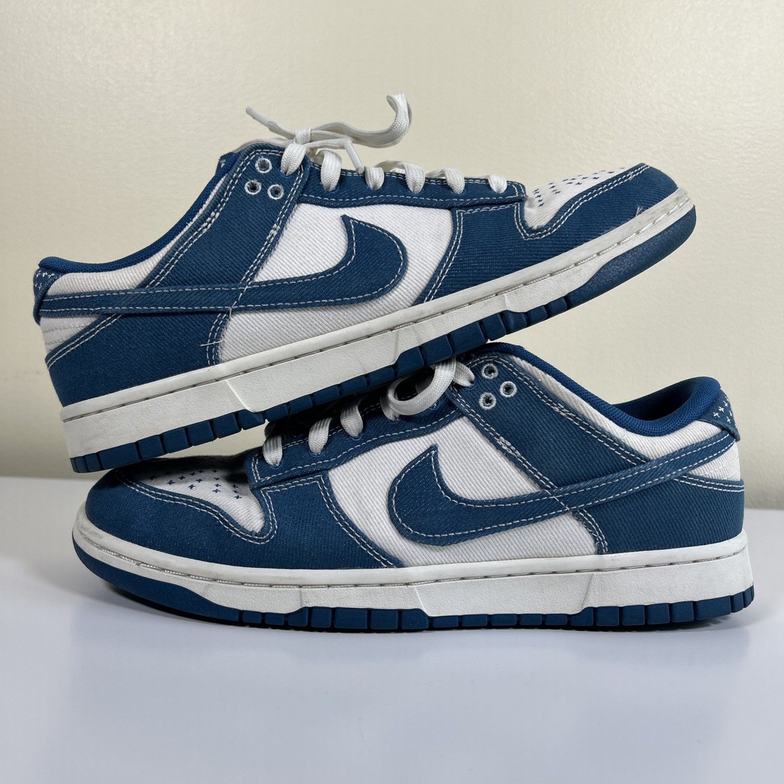 nike dunk low se sashiko industrial blue dv0834 101 mens sneakers size 10 nike dunk low se sashiko industrial blue dv0834 101 mens sneakers size 10