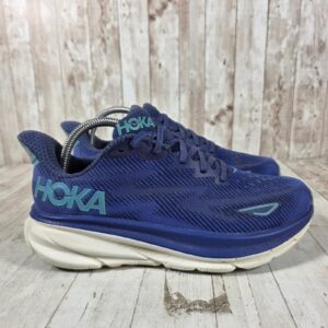 hoka clifton 9 mens blue aqua running shoes sneakers low top 1127895 bblc