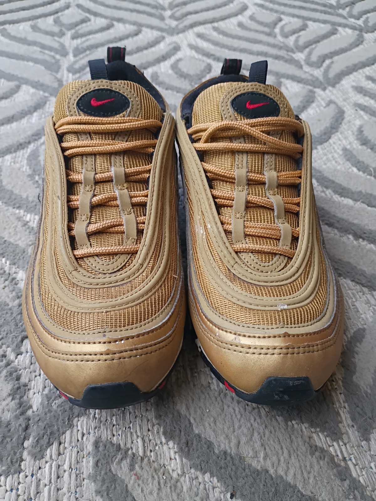 nike air max 97 men’s gold/black/red low top lace up athletic sneakers nike air max 97 men’s gold/black/red low top lace up athletic sneakers