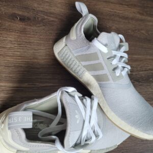 adidas nmd r1 gray/white men's running shoes size 9 lightweight comfort sneaker