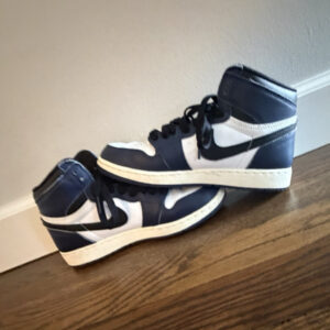 nike air jordan 1 retro high og navy white high top lace up athletic sneakers