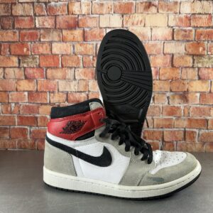 nike air jordan 1 retro high og light smoke grey 555088 126 mens 7 white red ⚡️