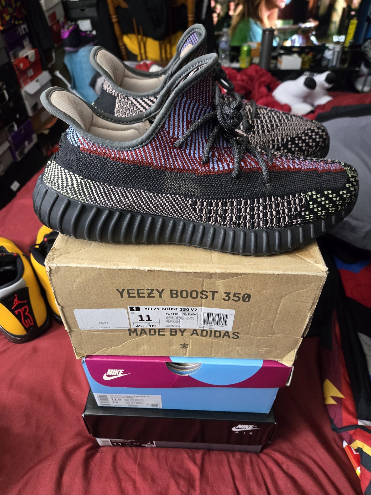 adidas yeezy boost 350 v2 yecheil non reflective black/fw5190 size 11 pre owned adidas yeezy boost 350 v2 yecheil non reflective black/fw5190 size 11 pre owned
