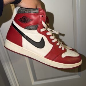 jordan air jordan 1 high chicago red white black leather high top sneakers