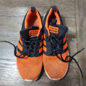 adidas men's size 10 shw 675001 neon orange/black stripes cloudfoam
