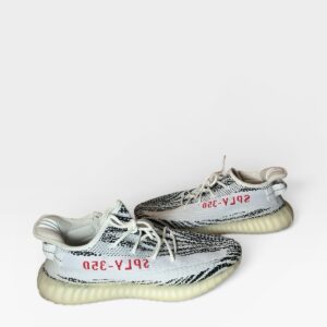 adidas yeezy boost 350 v2 zebra white black red sneakers size 11 1/2