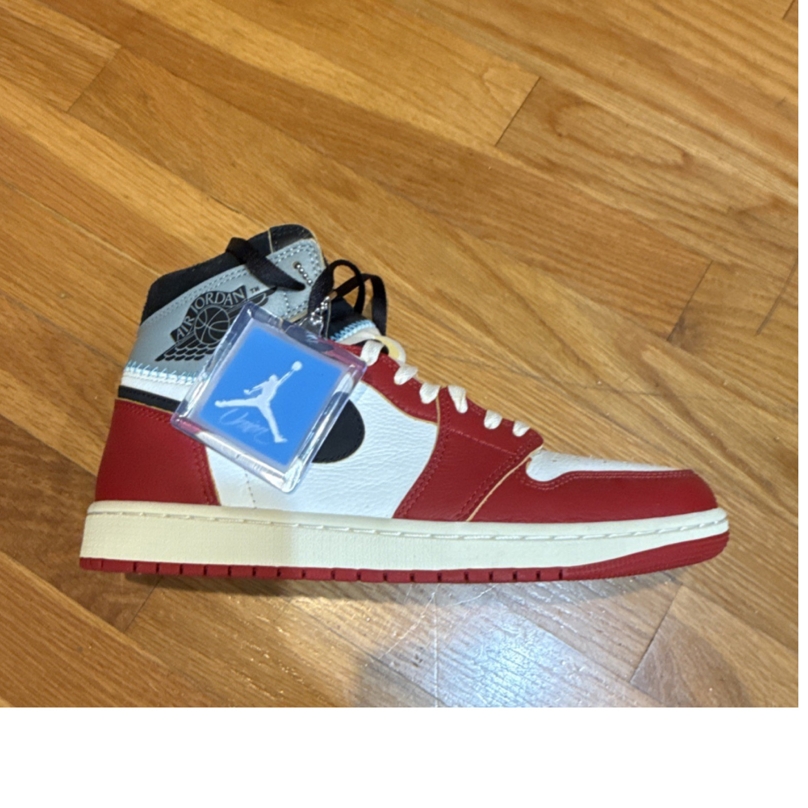 jordan air jordan 1 retro high og un/la sneaker red white black grey leather jordan air jordan 1 retro high og un/la sneaker red white black grey leather